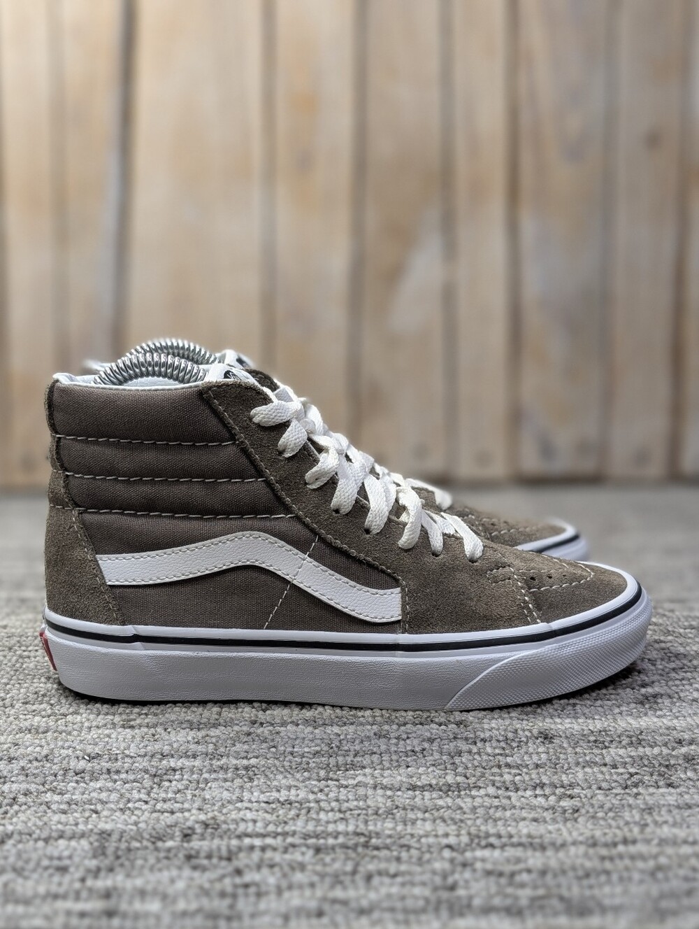 Vans Sk8-Hi Classic High-Top Sneakers in Taupe Suede -